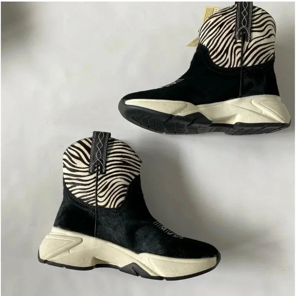 New Dan Post Dingo Safari Cowboy Boots Sneaker Leather Zebra western safari boho